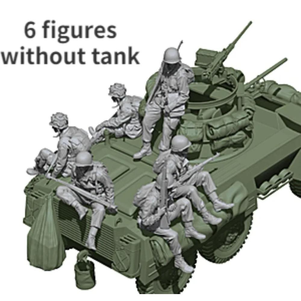 

Сборный модельный набор смоляной фигурки в масштабе 1/16 История Хобби Миниатюра Американский Солдат Набор из 6 человек (исключая танки) Сборный неокрашенный