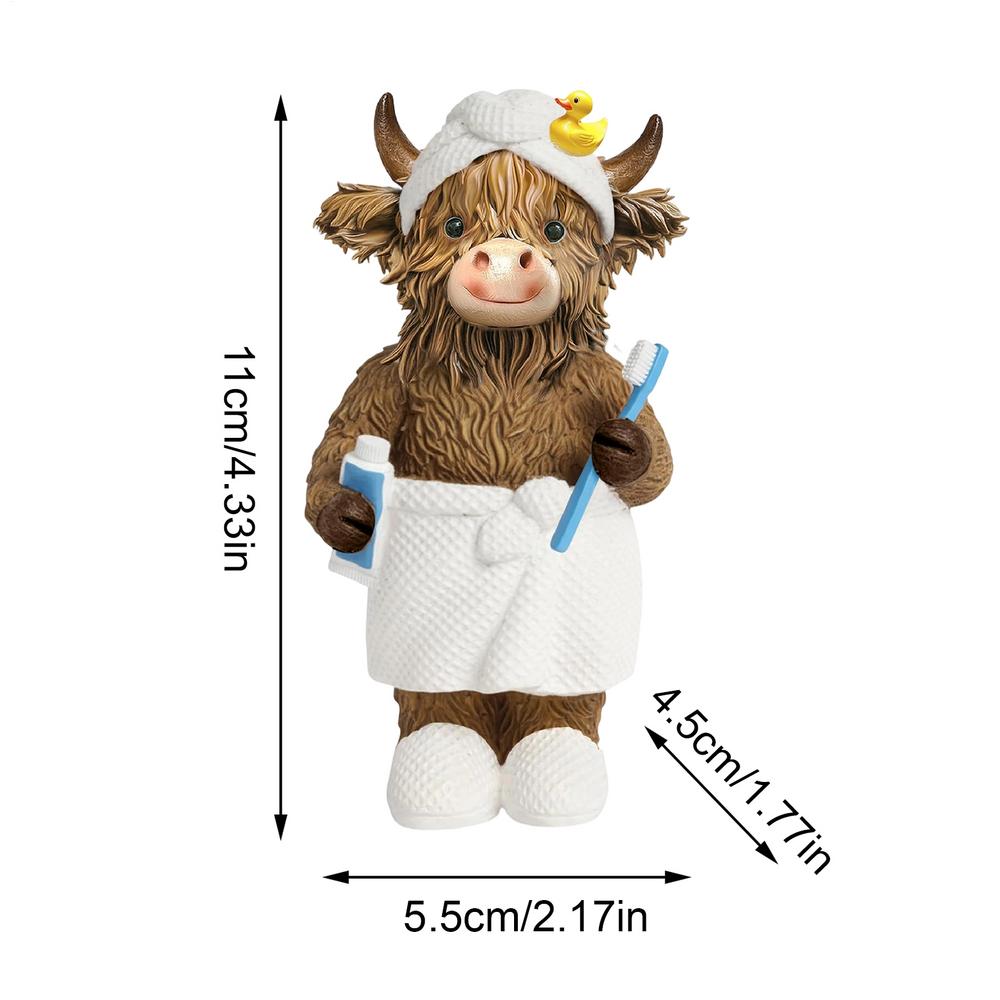 Cow Statue Resin Rustic Realistic Cute Decor Bathrobe Cow Decorations for Home for Home Bathroom Bedroom Living Room Outdoor