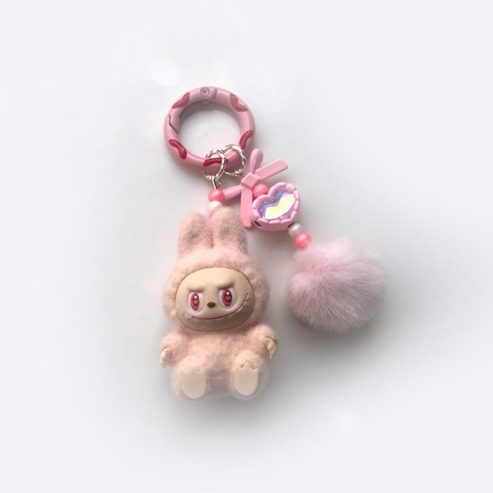Flocking Mini Keychain Vinyl LABU Cute Grain Baby-free Bag Mobile Phone Pendant Cute Keychain