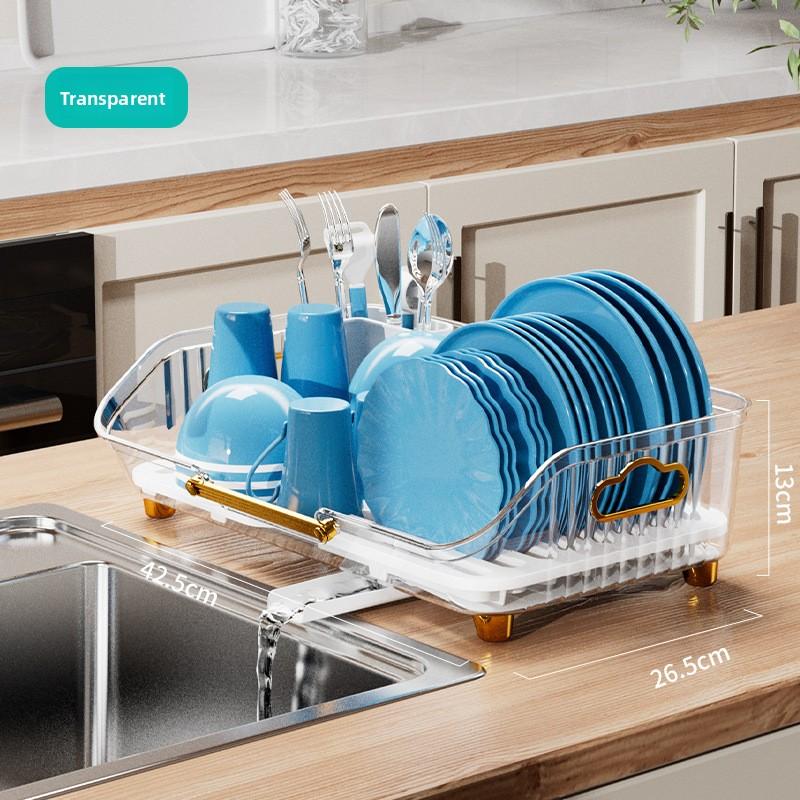 Кухонная полка для хранения мисок и палочек для еды контейнер для хранения мисок тарелок бытовая полка для хранения настольный шкаф для мисок сушилка для мисок Transparent color 1870₽