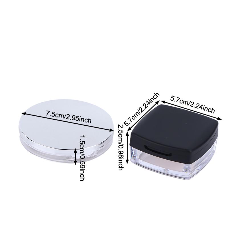 Portable Mini Powder Box Empty Sieve Loose Powder Pot Box With Powder Puff Mirror Cosmetic Travel Makeup Jar Sifter Container