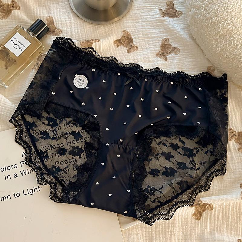 

Плюс размер Женское Летнее Тонкое Стильное Ледяное Шелковое Кружевное Сексуальное Без Следов Милое Милое Мягкое Кружевное Нижнее Белье Средней Талии 2XL