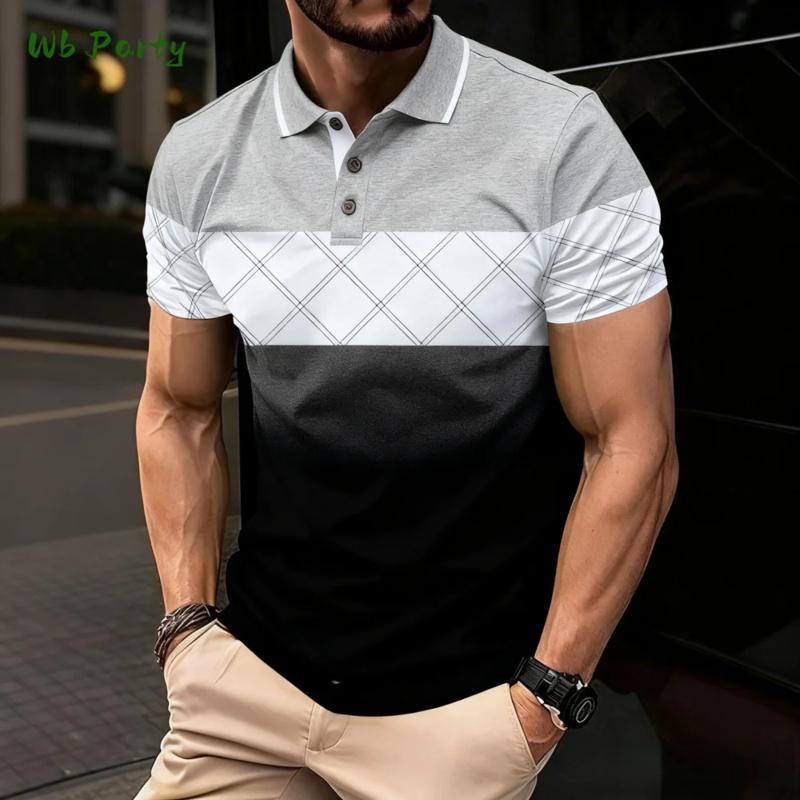 Summer Men s Polo Men s Casual Short sleeved Polo Shirt S