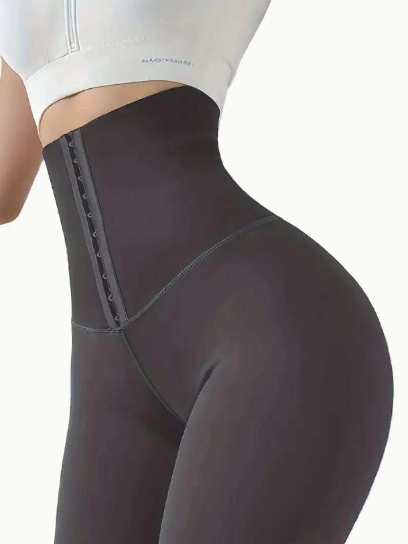 Damen Yoga-Leggings mit hohem Bund und Bauchkontrolle, mit Knopfleiste, für Frühling und Herbst 2025 Small