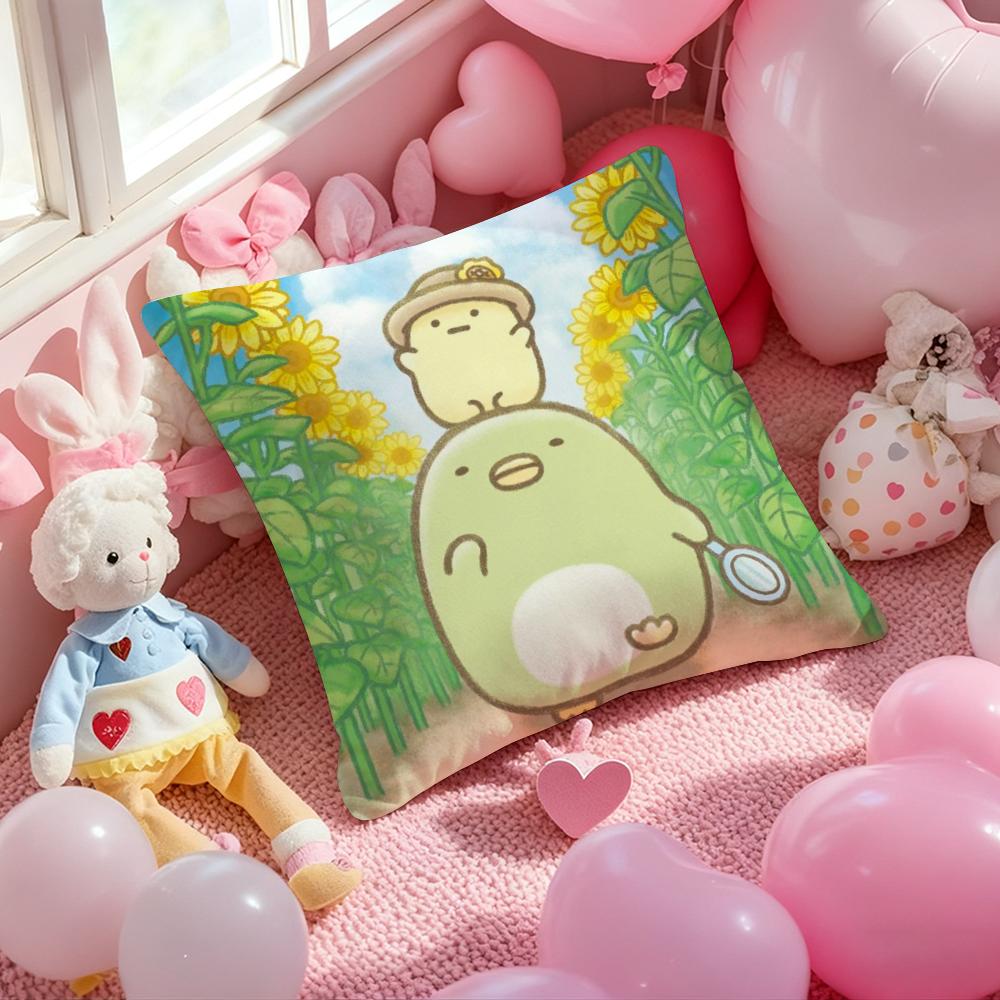 S-Sumikko Cute G-Gurashis Cushion Cover Pattern Printed Pillowcase for Living Room Sofa Cushion Cover & Bedroom Decor