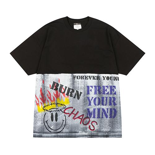 Deomaedeuniseu Hand Work Burn Smile T-Shirts_Bk Free