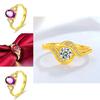 Beautiful Adjustable Womens Ring Featuring Purple Amethyst And Glittering Diamond Accents