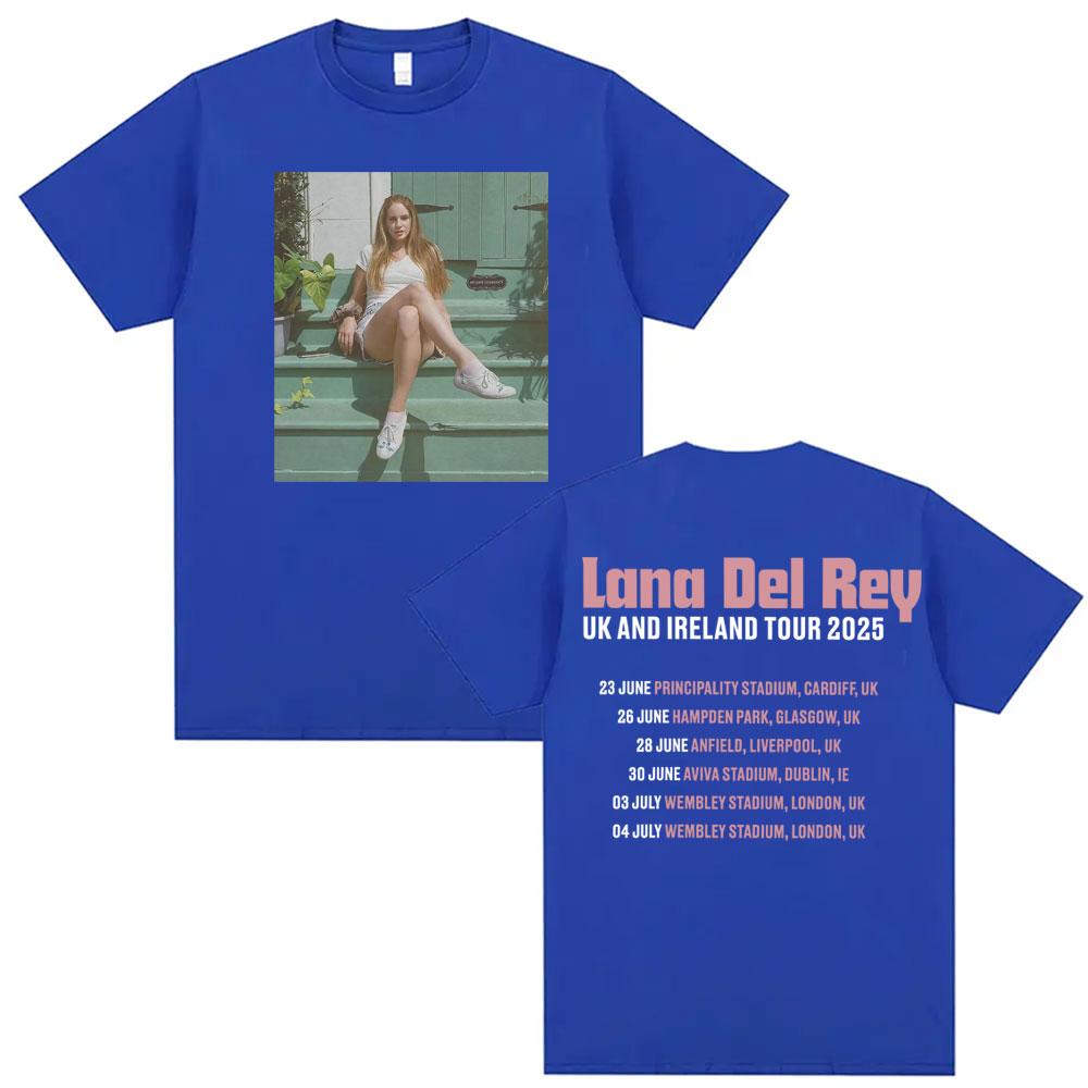 Lana Del Rey UK Ireland Tour 2025 Graphic T Shirt Unisex Women Fashion Aesthetic Casual T Shirts 100 Cotton Short Sleeve Tshirt