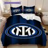 Biancheria da letto con sfondo stemma Inter Milan (1 * copripiumino + 2 * federa, senza nucleo) Morbido e confortevole Set biancheria da letto regalo di compleanno di Natale