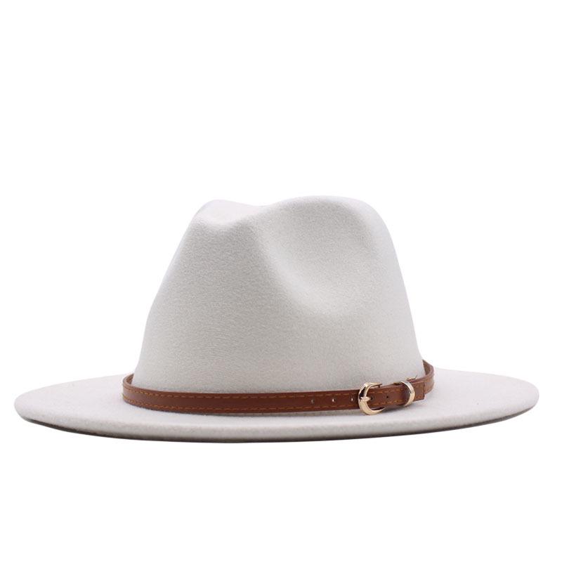 Women's Wool Fedora Hat with Flat Brim - Autumn/Winter Accessory in Solid Black Jazz Style