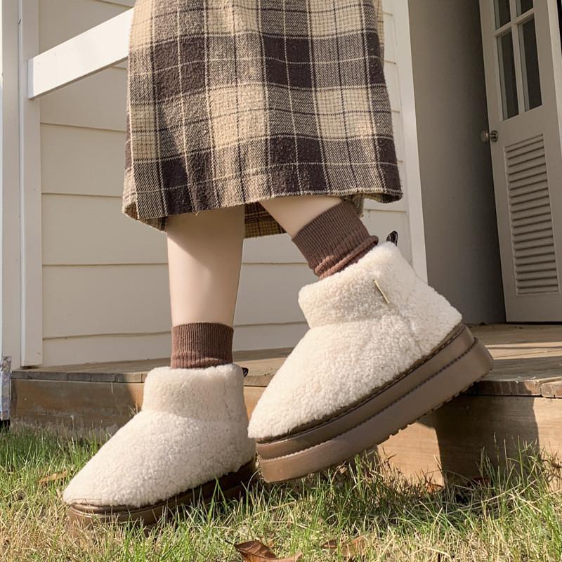 Womens Winter Thick Sole Cotton Slippers With Antislip Warmth For Outdoor Use