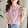 Short-sleeved shirt women's design sense niche 1116 summer new button plate new Chinese top thin shirt