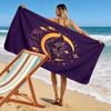Mystical Bat and Moon Print Beach Towel, Quick Drying, Suitable for Travel, Outdoor Sports, Jogging, the Beach and Swimming, Gift