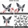 20Pcs 3D Retro Butterfly Transparent Black Stickers Holographic Laser Decals for Home Room Birthday Party Decor DIY Supplies