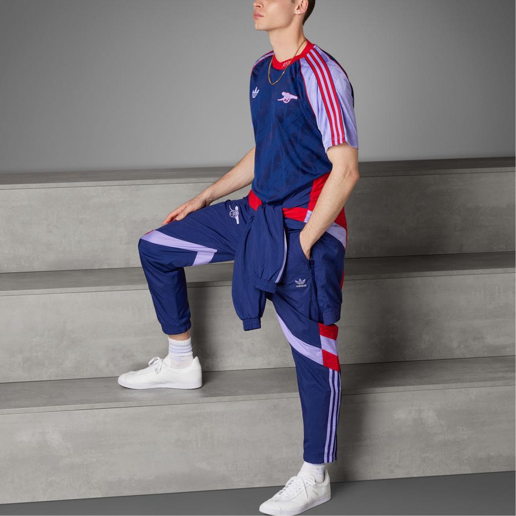 Adidas Originals Arsenal Series Comfortable Casual Retro Sports Short Sleeve Football Shirt Men Tops Night-Sky-Purple IS6505