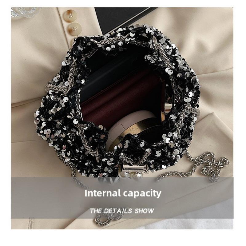 Modna spersonalizowana torba z cekinami damska nowa torba wiaderkowa w obcym stylu torba na ramię modna torba kurierska na kolację damska torba