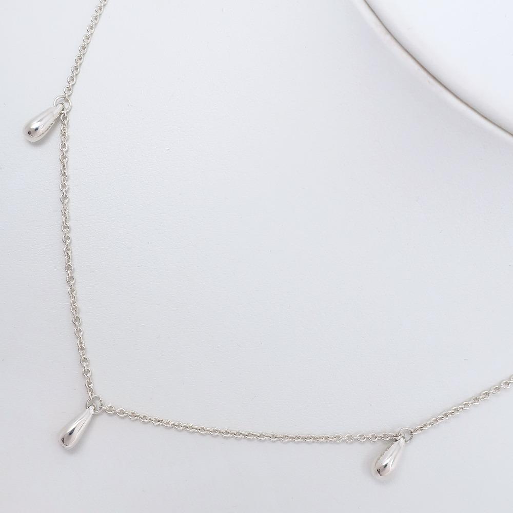 TIFFANY&Co. Teardrop 3P Necklace Silver925 4.3g Women Used
