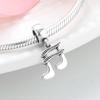 925 Sterling Silver Microphone Shape Flamingo Pink CZ Beads Fit Original Designer Charms Bracelet Bangles DIY Jewelry Making