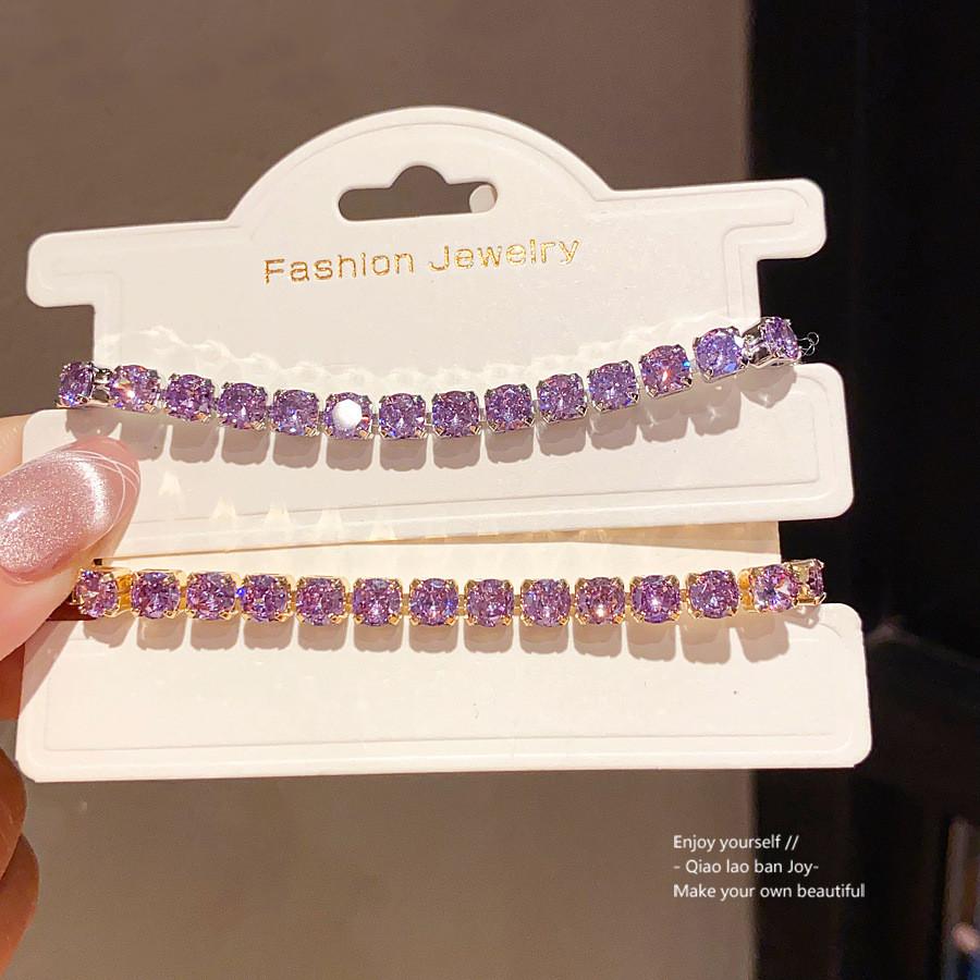 Geometric Zircon Square Link Bracelet For Women Elegant Fashion Gift For Her