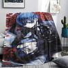 1PC Black Butler Print Flannel Blanket, High quality All Seasons, Home Decor, Warmth and Comfort, Perfect for Christmas Gifts