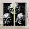 2-teilige schwarze Verdunkelungsvorhänge mit Totenkopfmuster - Stangentaschendesign, geeignet für Schlafzimmer, Wohnzimmer, Büro und Heimdekoration