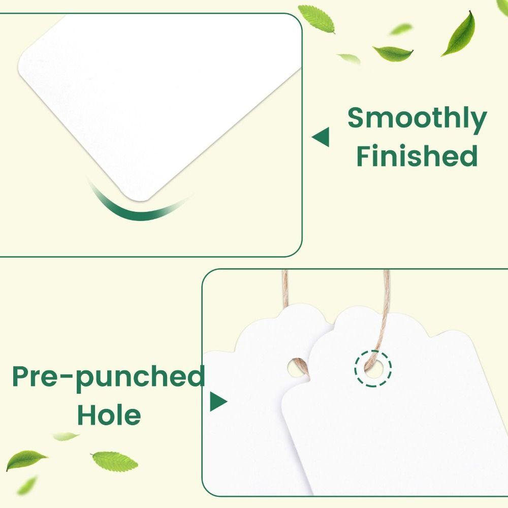 100Pcs Handmade Packaging Label with String Kraft Paper Hang Tags Holiday Decorations