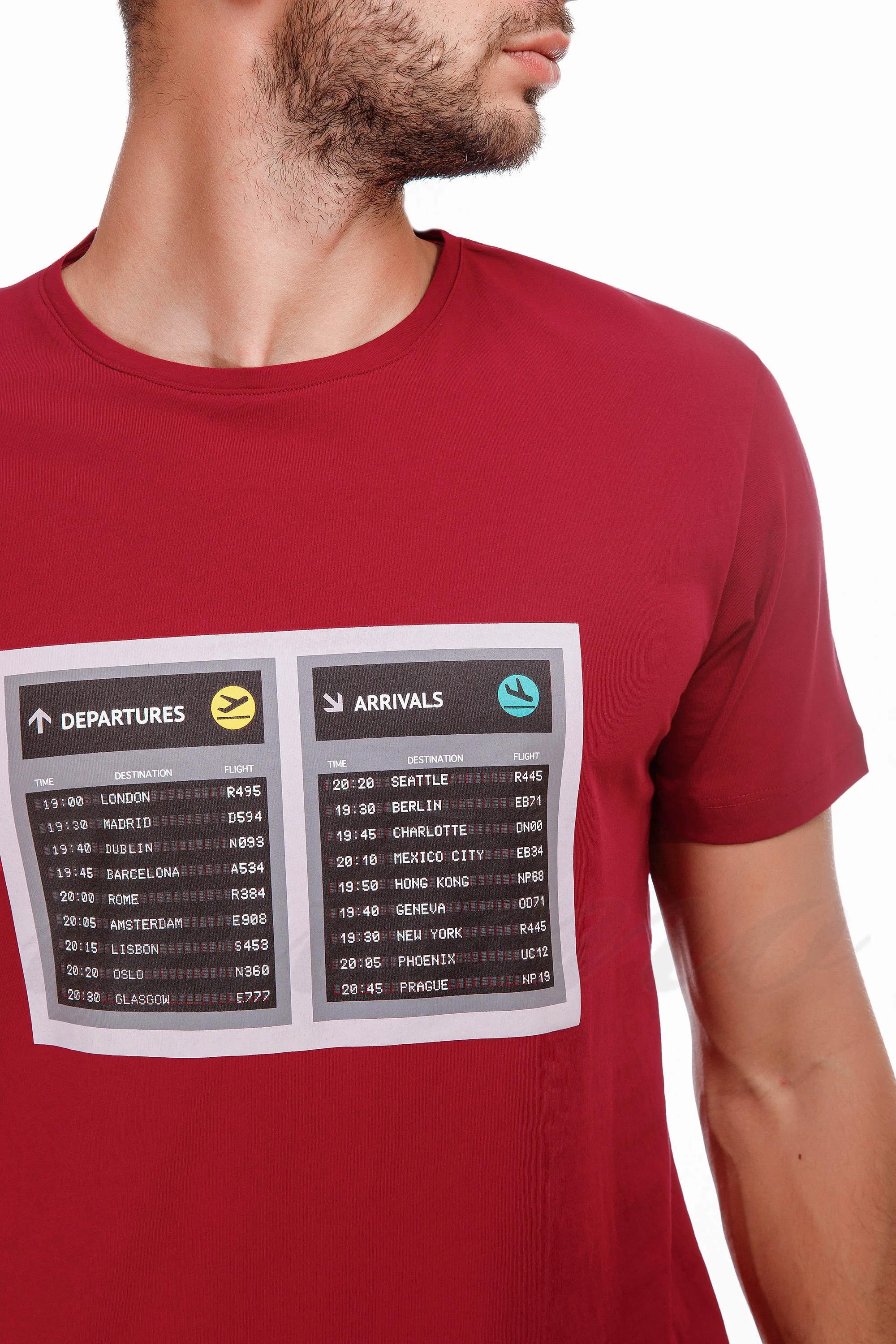 

Футболка John Frank (70910) 52(XL) імперська червоний колір