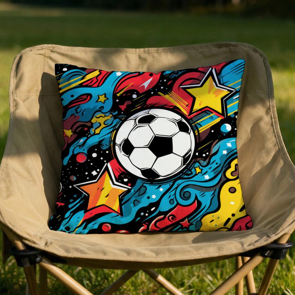 New football print Cushion Cover Soft Reversible  Durable Pillow Cover  MultiScene Use for Home  Car Daily Comfort