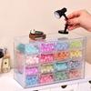 1pc acrylic 16 grid drawer style acrylic bead storage box, large capacity stackable loose bead jewelry accessory organizer