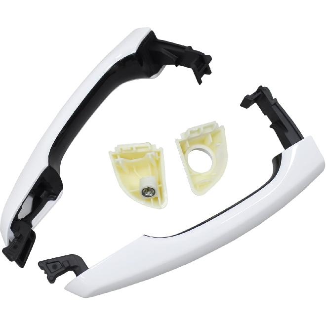 ApplianPar Front Driver and Passenger Side Exterior Door Handle White for Hyundai Elantra 2017-2020