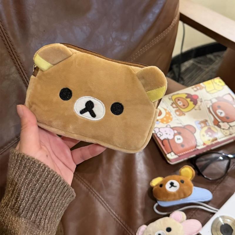 Kawaii Rilakkumas Coin Purse Wallet Creative Peripheral Korilakkuma Ccd Storage Card Bag Couple Birthday Small Storage Bag Gifts