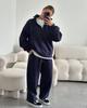 Completo Casual con Felpa con Cappuccio e Pantaloni Tuta Giallo Chiaro da Donna con Coulisse Streetwear Due Pezzi