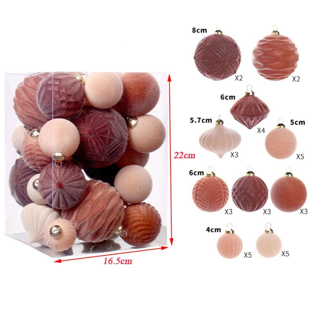 Exquisite Flocked Christmas Ball Xmas Baubles Gift Ball Christmas Tree Ornament Xmas Decorations DIY Xmas Tree Hanging Pendants