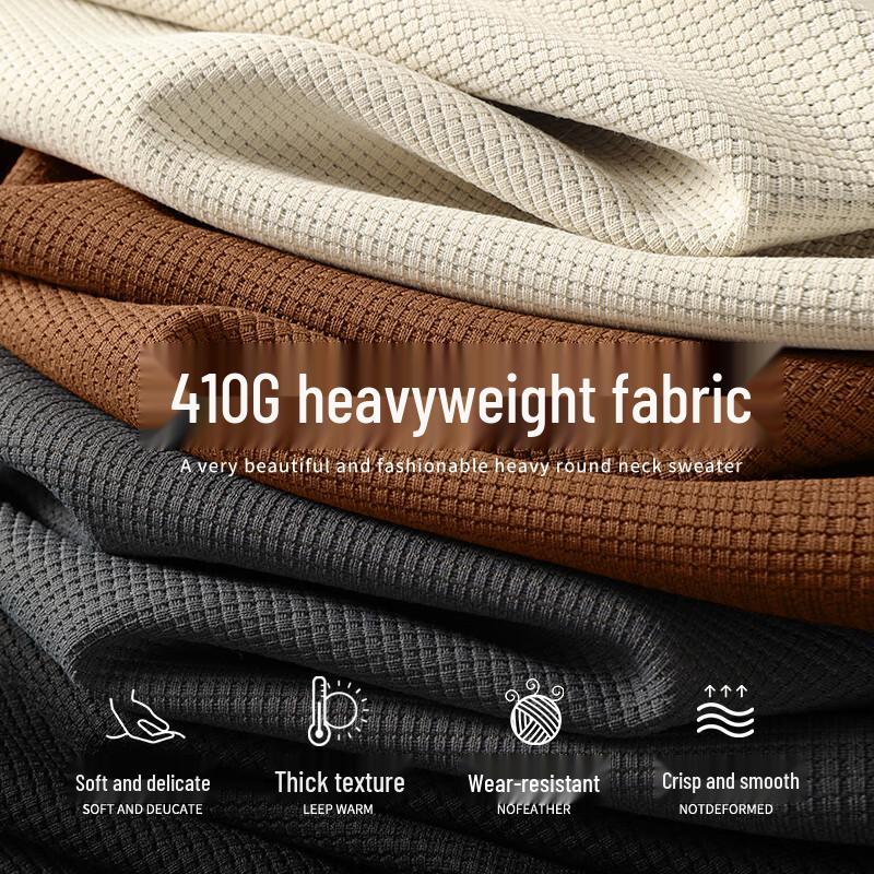 GLM Men's Waffle Knit Thermal Crewneck Sweatshirt