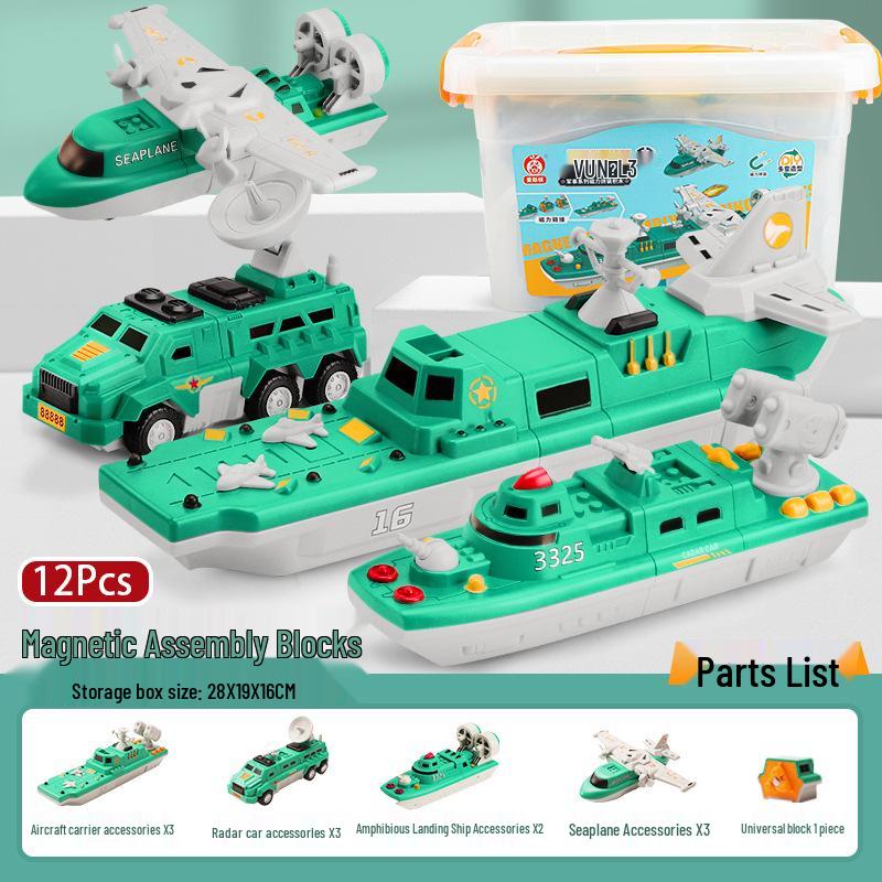 Children's Magnetic Transforming Robot Building Blocks Toy Set