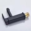 Square Bathroom Sink Faucet Modern Black Finish Single Handle Mixer Tap Hot Cold Water Control Corrosions Resistant