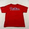 Philadelphia Phillies Rhys Hoskins 17 Red T Shirt Womens Majestic Athletic XXL