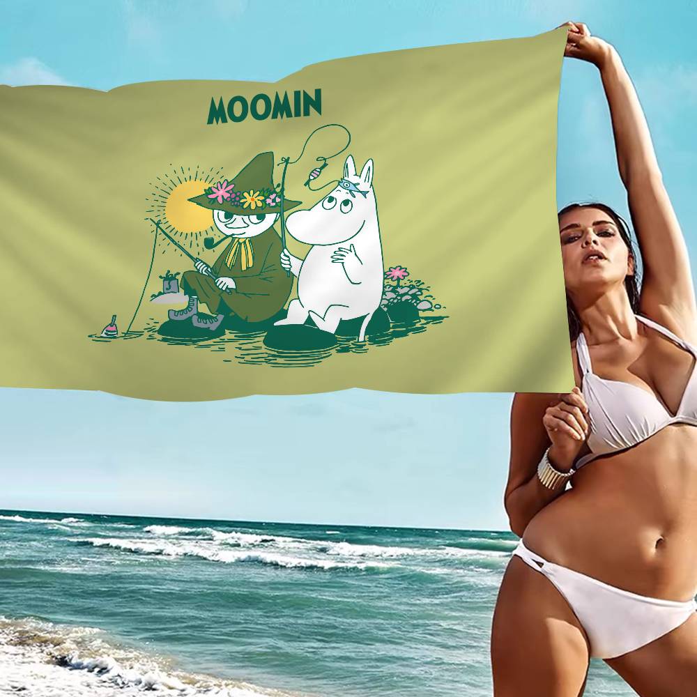 Cute M-Moomins Microfiber Printed Beach Towel Mountain Climbing Yoga Beach Swimming Running Absorbent Soft Towel