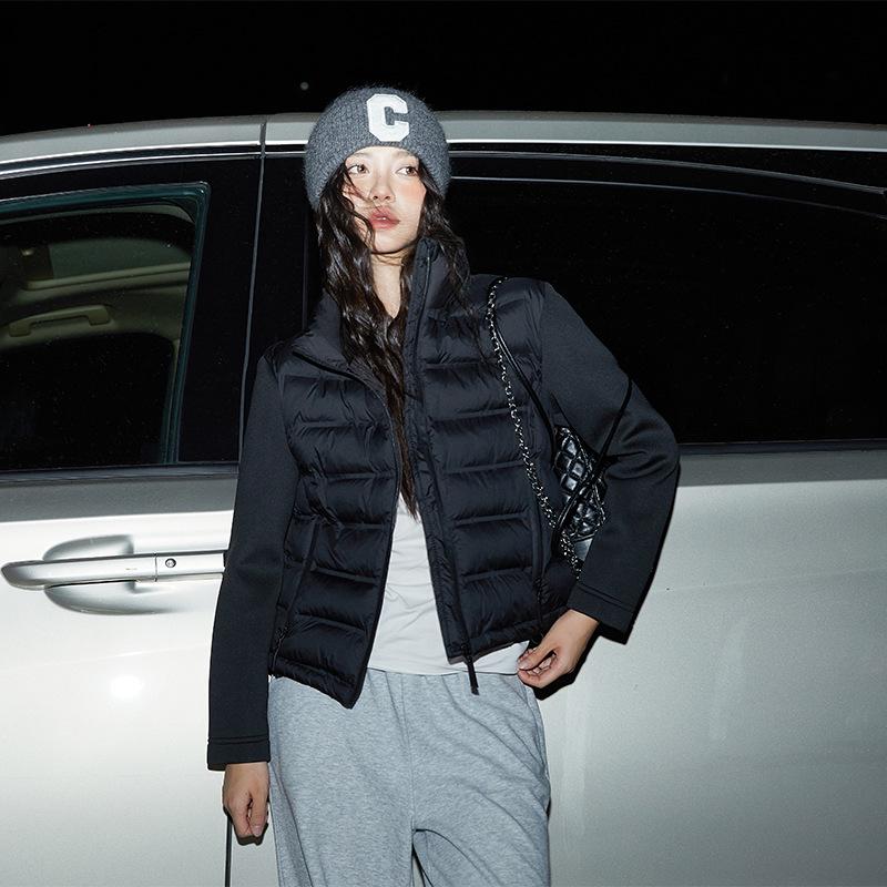 Women's Lightweight Down Cotton Jacket - 2025 Autumn/Winter Korean Style Stand Collar Outerwear
