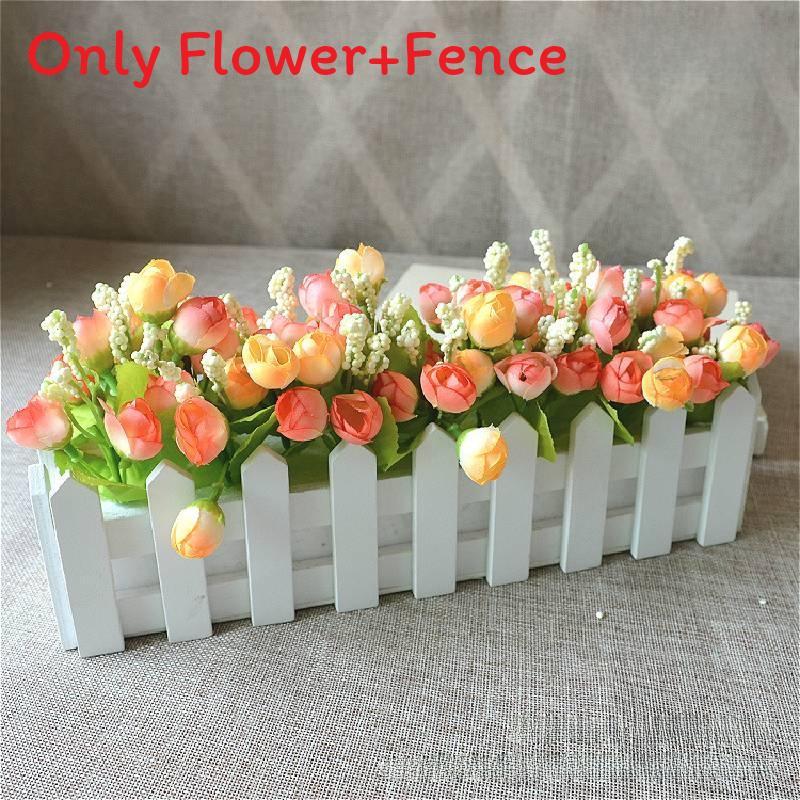 Home Living Artificial Plant Set With Wooden Fence For Wedding Decor And Photo Props