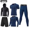 OEING Men's Running Fitness 5-Piece Suit Set