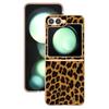 For Samsung Galaxy Z Flip7 FE 5G/Z Flip6 5G Case Electroplating Leopard Pattern PU+TPU Phone Cover