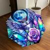 1pc Enchanted Moonlit Owl with Crystals and Rose Umbrella with Plastic Handle,Suitable for All Seasons Home Travel Outdoor UmbrellaDD1717