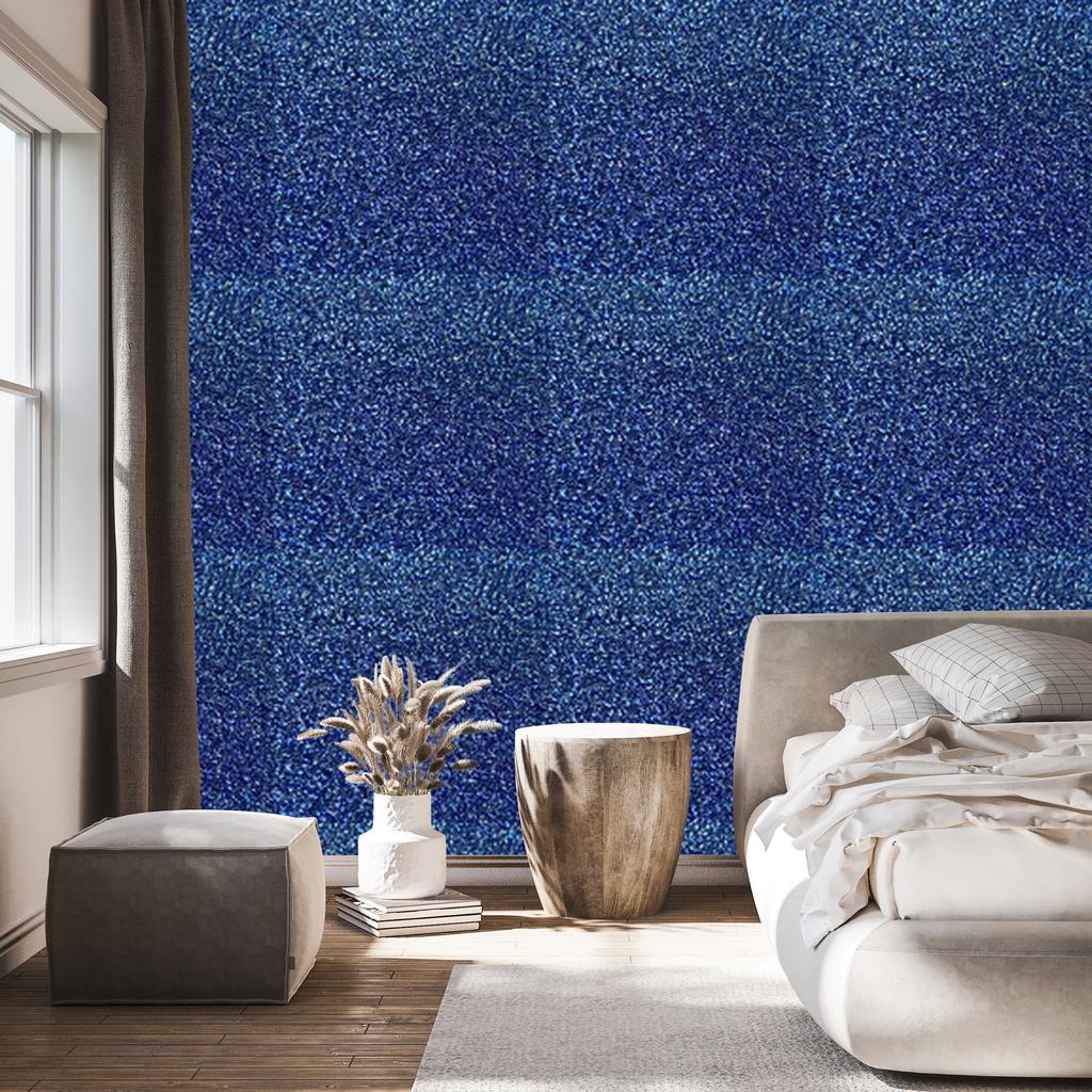 Blue and navy blue glitter wallpaper for living room and bedroom 50x1000