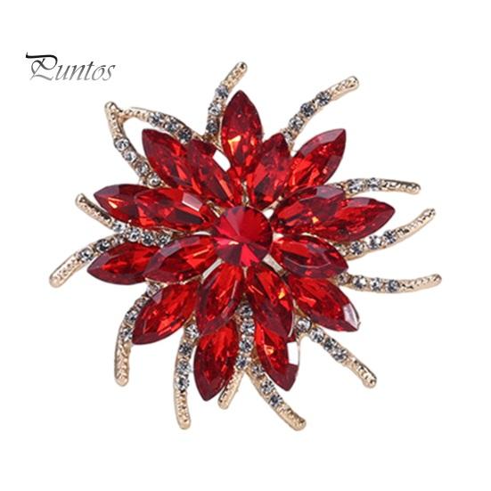 Classic Handmade Colorful Rhinestones Flower Shape Brooch Pin Vintage Hat Scarf Shawl Badge Bridal Gift Dress Accessories