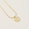 Stainless steel five-leaf clover 18K letter necklace high sense 26 shell letter pendant jewelry