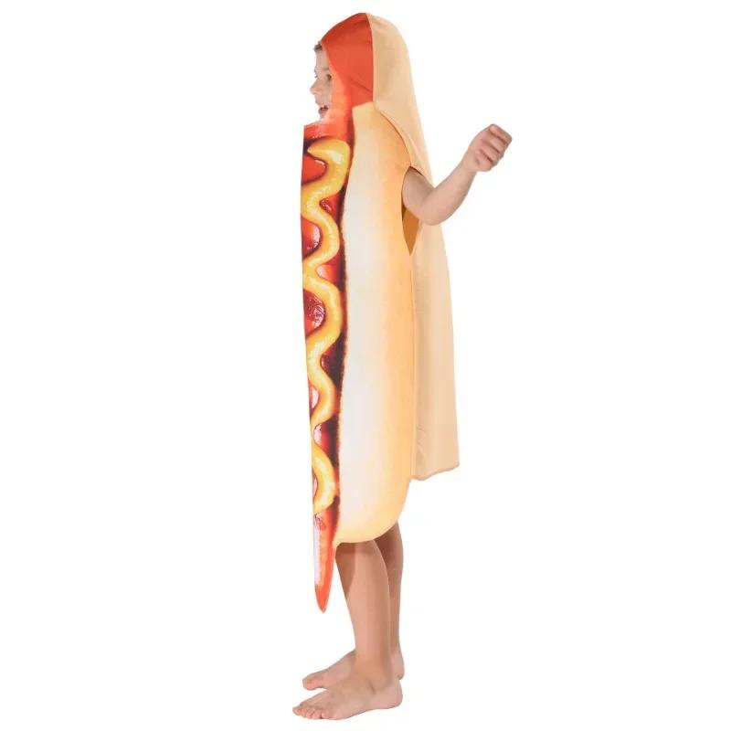 3D Color Printed Kids Hot Dog Suit One Piece Food Stage Cosplay Costume