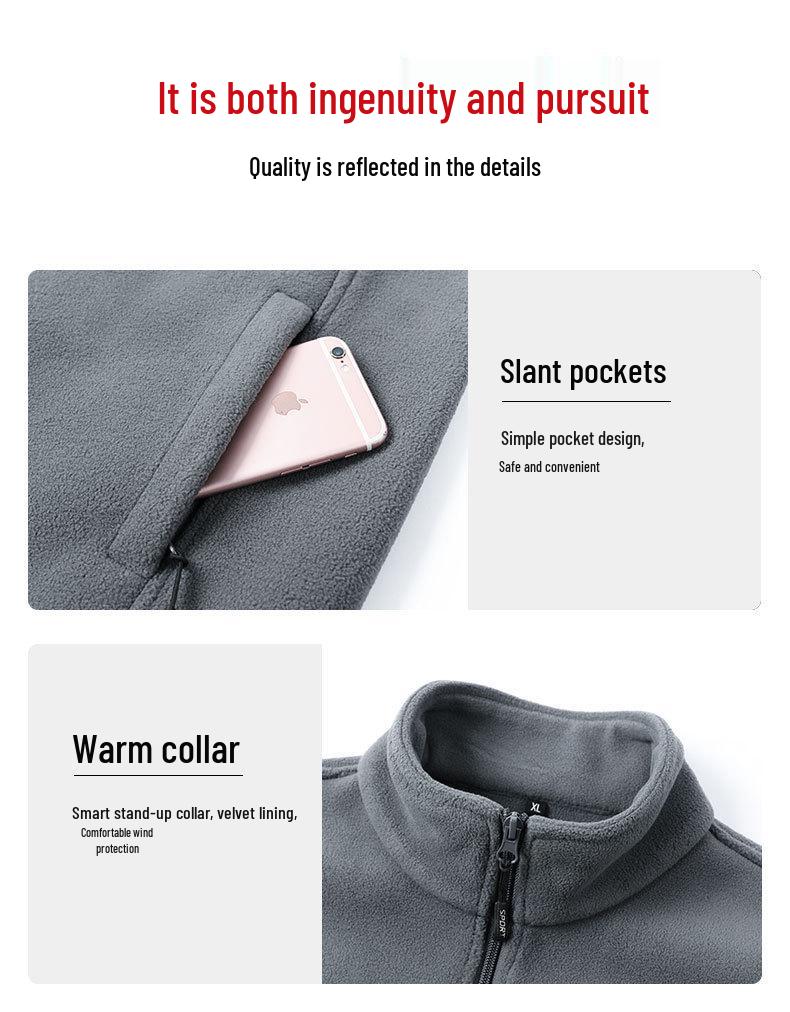 Men's Plus Size Fleece Vest - Sleeveless Outdoor Jacket for Spring & Autumn