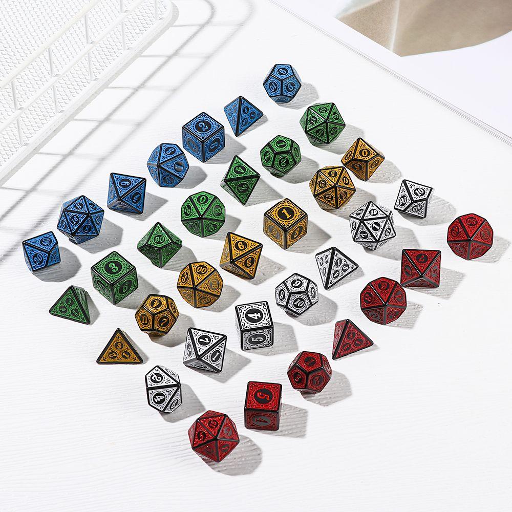 D12 D20 For TRPG DND 7-Die Glitter Dice Set Game Accessory Iidescent