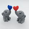 Elephant Heart Sculpture 3D Printed Small Elephant Figurine for Wedding Anniversary Valentine's